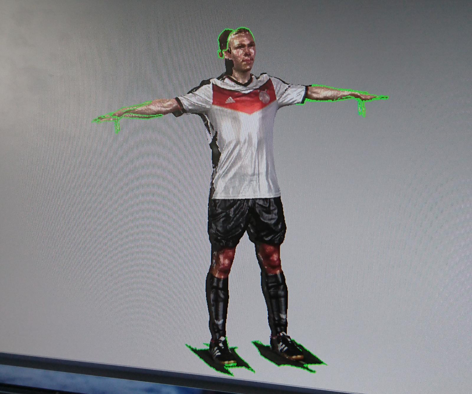 3D-Bodyscan eines Spielers mit DFB-Trikot